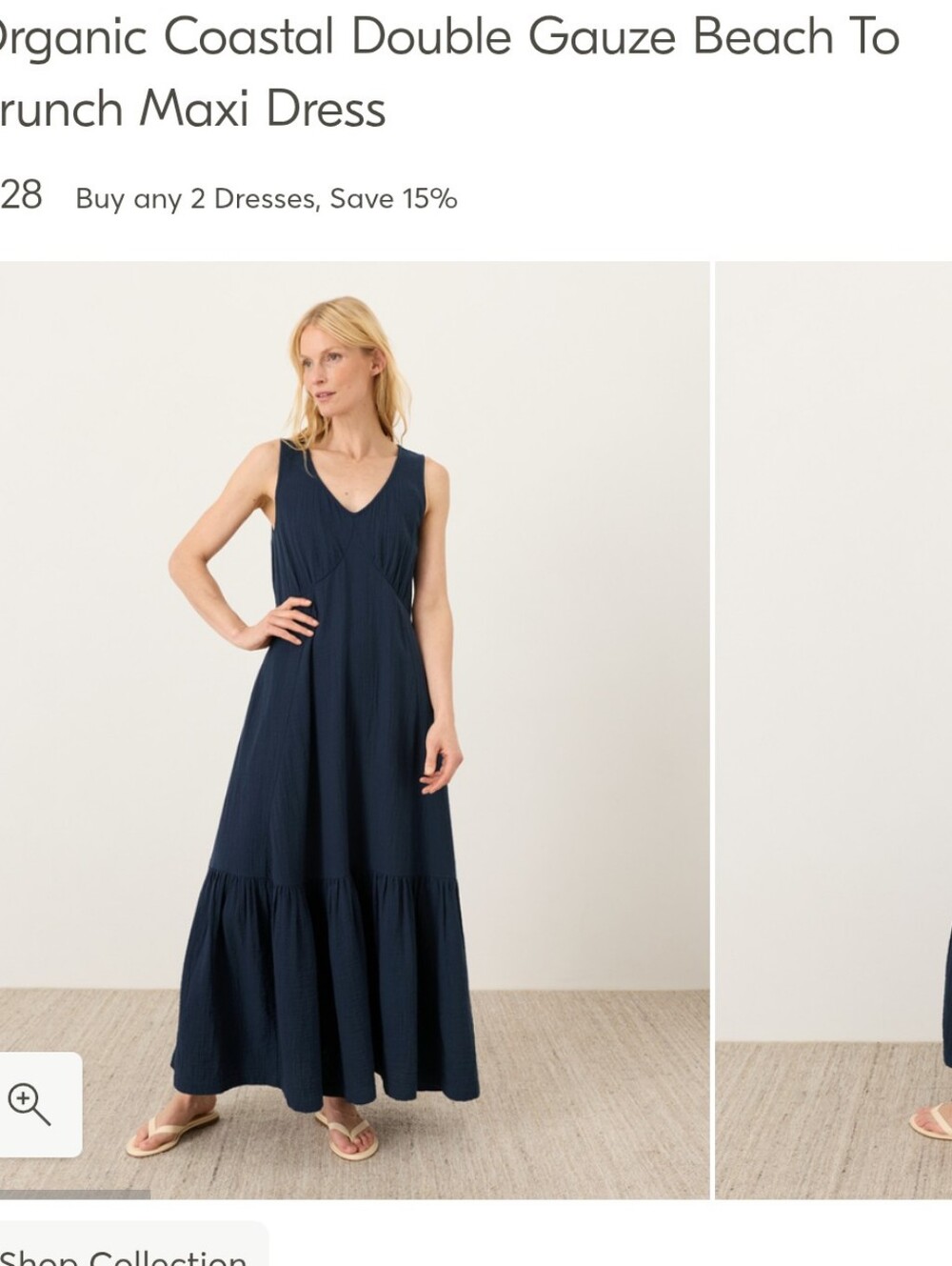 Sleeveless V-Neck Maxi Dress in Navy